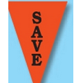 30' Stock Pre-Printed Message Pennant String - Save